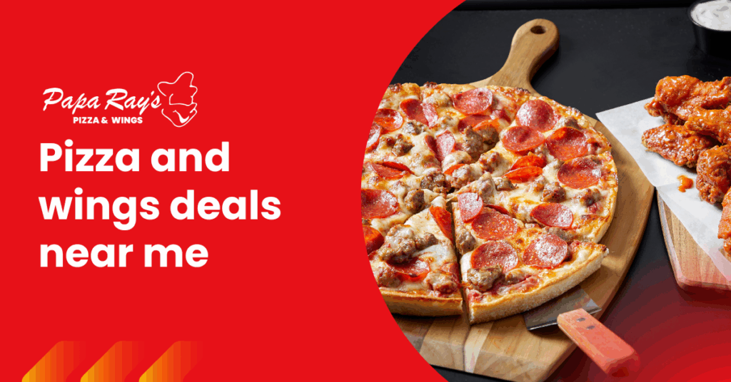 Information on local pizza and wings deals, including typical pricing, portion sizes, and where to find popular combo meals nearby