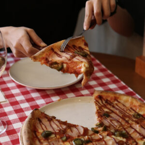 delicious mixture pizza italian food