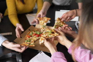 office workers working together as team